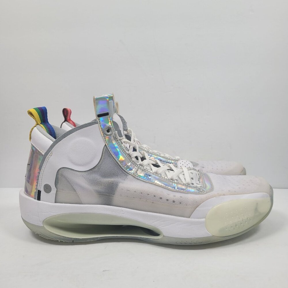 Nike Air Jordan 34 Unite 2019 Men's White Silver Shoes AR3240-101 US Size 12